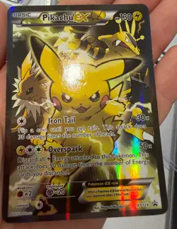 PIKACHU EX 2016 Pokemon XY Promos Black Star Promo Full Art #XY124 Damaged - Image 3