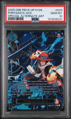 PORTGAS D. ACE - OP13 (SP) EB02-028 CARRYING ON HIS WILL FOIL - PSA10 - Image 1