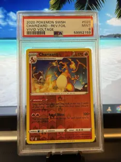 Charizard Reverse Foil Vivid Voltage 2020 Pokemon SWSH # 025 PSA 9 - Image 1