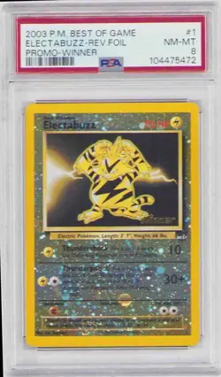 ELECTABUZZ WINNER PROMO #1 REVERSE HOLO SWIRL! PSA #104475472 NM-MT 8 2003 - Image 1