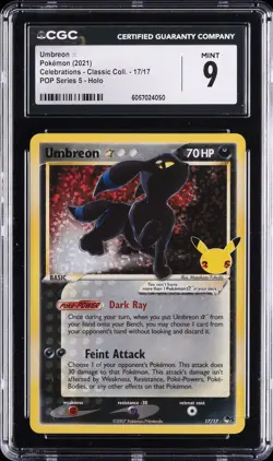2021 POKEMON CELEBRATIONS - CLASS. COLL. - POP SERIES 5 - HOLO UMBREON CGC 9 - Image 1