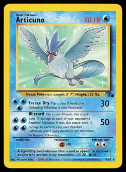 Articuno 17/62 Unlimited Rare Fossil Pokemon Card - Image 1