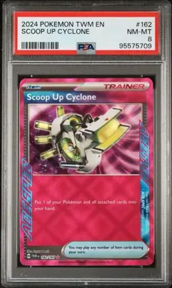 2024 Pokemon Twilight Masquerade Scoop Up Cyclone HOLO RARE PSA 8 NM-MT #162/167 - Image 1