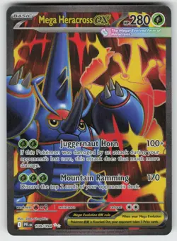 Mega Heracross ex 108/094 Ultra Rare Phantasmal Flames Pokemon Holo Near Mint - Image 1