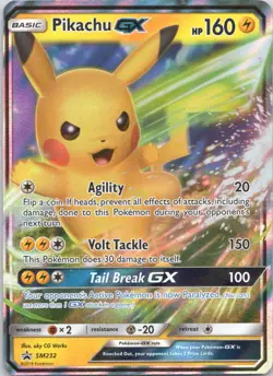 2019 Sun & Moon, Promos - Sun & Moon Promos Pikachu-GX FULL ART HOLO #SM232 - Image 1