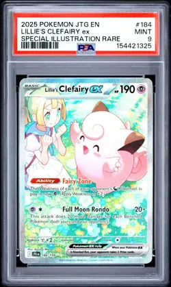 2025 Pokemon Journey Together Lillie's Clefairy ex SIR PSA 9 Mint #184/159 - Image 1