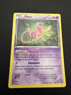 Pokemon TCG Mew 29/124 Holo XY: Fates Collide 2016 LP Condition - Image 1