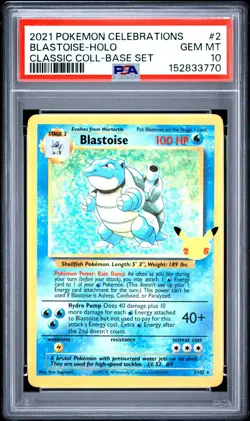 PSA 10 BLASTOISE 2/102 CELEBRATIONS CLASSIC COLLECTION POKEMON 🌊 - Image 1