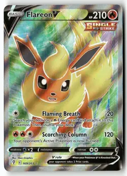 FLAREON V 169/203 ULTRA RARE EVOLVING SKIES POKEMON NEAR MINT - Image 1