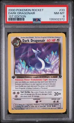 2000 POKEMON ROCKET 1ST EDITION #33 DARK DRAGONAIR PSA 8 - Image 1