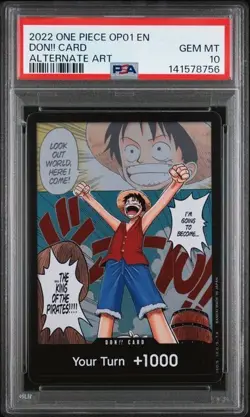 2022 ONE PIECE OP01-ROMANCE DAWN DON!! CARD ALTERNATE ART PSA 10 GEM MINT - Image 1