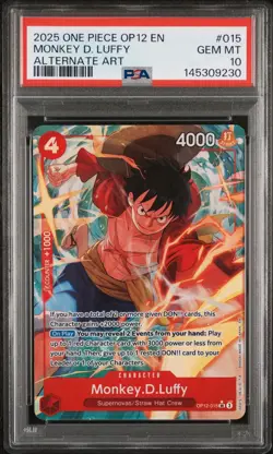 Monkey D Luffy 2025 One Piece Legacy of the Master OP12-015 Alt Art PSA 10 - Image 1