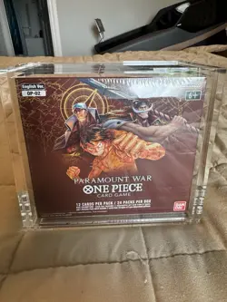 2023 ONE PIECE PARAMOUNT WAR OP-02 ENGLISH SEALED BOOSTER BOX W/Acrylic Case - Image 1