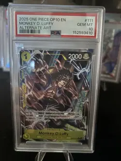 2025 ONE PIECE OP10-111 MONKEY D LUFFY ROYAL BLOOD ALT ART FOIL PSA 10 - Image 1