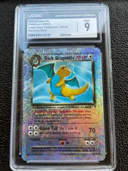 CGC 9 MINT Dark Dragonite Legendary (Collection) 5/110 Reverse Holo Pokemon Card - Image 1