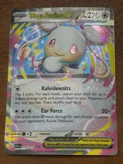 Pokemon TCG Mega Audino Ex 172/217 Ascended Heroes Double Rare NM Card - Image 1