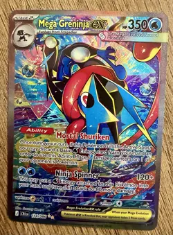 Mega Greninja EX Chaos Rising 114/086 Holo Custom Handmade Fan Art Card - Image 1