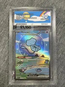 Pokemon TCG Bubble Mew EX Paldean Fates Sir Ace 10 Gem Mint Card 232/091 - Image 1