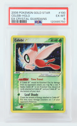PSA 6 Celebi Gold Star 100/100 EX Crystal Guardians Holo Pokemon Card - Image 2