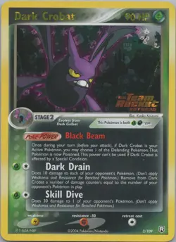 2004 Dark Crobat 3/109 Reverse Holo EX Team Rocket Returns Pokemon Rare WOTC - Image 3