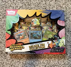 Pokemon TCG Ascended Heroes Deluxe Pin Box Chikorita Tepig Totodile - Image 1