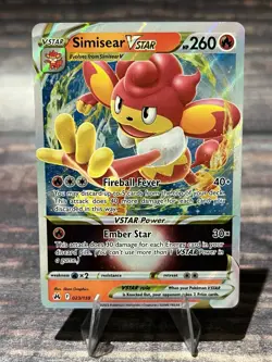 Simisear VSTAR 023/159 Crown Zenith Holo Pokemon Card - Image 1