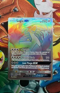 Lugia GX - 227/214 - Secret Hyper Rare Pokemon Sun & Moon Lost Thunder MINT 🌈 - Image 1