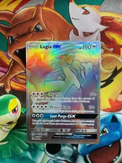 Lugia GX - 227/214 - Secret Hyper Rare Pokemon Sun & Moon Lost Thunder MINT 🌈 - Image 3