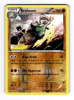 Breloom XY - Furious Fists #50 (2014) Rare Reverse Holo NM Pokemon - Image 1