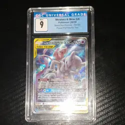 CGC 9 Mewtwo & Mew GX SM191 TAG TEAM Black Star Promo Holo English 2019 - Image 1