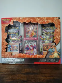 A Pokemon TCG: Charizard ex Premium Collection Box-6 Packs + Charizard 056 Promo 820650873232 - Image 1