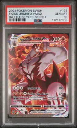 2021 Pokemon Battle Styles Single Strike Urshifu Vmax Secret 168/163 PSA 10 💎 - Image 1