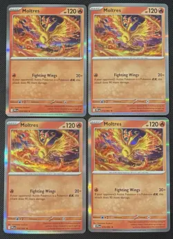 4x Moltres 014/094 Holo Phantasmal Flames Pokemon Playset X4 NM - Image 1