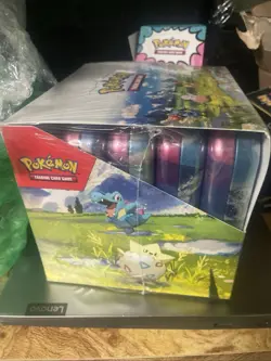 Pokemon Ascended Heroes tin display Sealed Case small rip on side - Image 1
