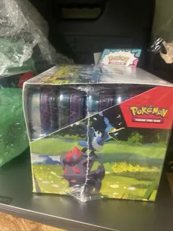 Pokemon Ascended Heroes tin display Sealed Case small rip on side - Image 3