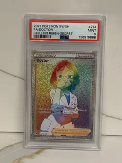 Doctor 214/198 Rainbow Rare Chilling Reign Pokemon Mint PSA 9 - Image 1