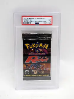 2000 Pokemon TCG WOTC Team Rocket 1st Edition Booster Pack - PSA 7 NM - Image 1