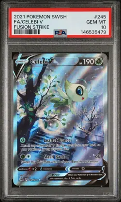 Pokemon Celebi V Full Art Ultra Rare Holo Fusion Strike #245/264 PSA 10 2021 - Image 1