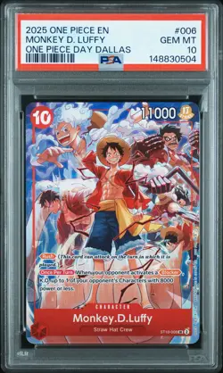 2025 ONE PIECE PROMOS ONE PIECE DAY DALLAS #006 MONKEY D. LUFFY PSA 10 - Image 1