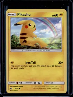 Pikachu 28/73 Common Shining Legends Pokemon Near Mint - Image 1
