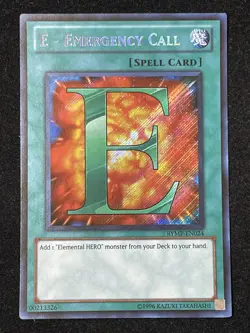 YUGIOH E-EMERGENCY CALL SECRET RARE LIGHT PLAY CONDITION RYMP-EN024 - Image 1