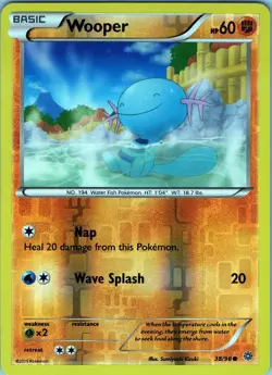 Wooper 38/98 Common - Pokemon TCG XY: Ancient Origins - Reverse Holo (NM) - Image 1