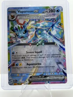 Pokemon Vaporeon ex 023/131 SV Prismatic Evolutions Holo Double Rare 280 HP - Image 1