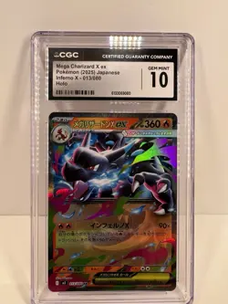 Pokemon TCG Mega Charizard X ex M2 Inferno X JP Holo 2025 CGC 10 013/080 - Image 1