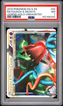 POKEMON HEARTGOLD & SOULSILVER UNDAUNTED #89 RAYQUAZA & DEOXYS LEGEND-HOLO PSA 7 - Image 1
