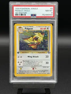 1999 POKEMON PIDGEOT JUNGLE 1ST EDITION HOLO #8 WOTC NEW CERT - PSA 8 NM/MT - Image 1