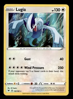 Lugia 132/185 Holo Rare Vivid Voltage Pokemon Holo Near Mint - Image 1