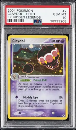 2004 POKEMON EX HIDDEN LEGENDS #2 CLAYDOL-HOLO PSA 10 - Image 1