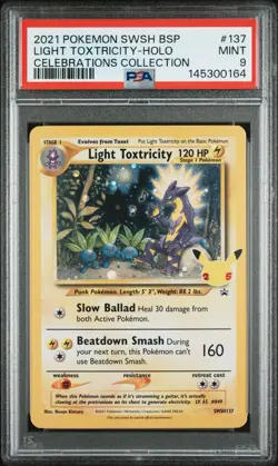 Pokemon TCG Light Toxtricity Promo Holo SWSH137 Sword & Shield PSA 9 PLUS BONUS! - Image 2