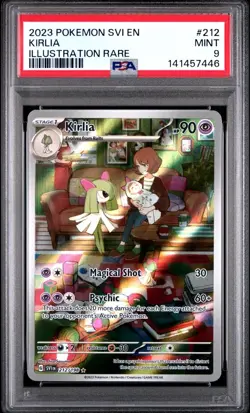 2023 Pokemon Scarlet & Violet Base Set KIRLIA 212/198 Illustration Rare PSA 9 - Image 1